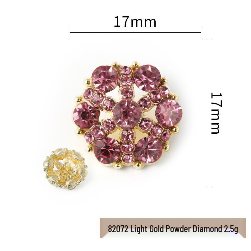 Luxury Rhinestone Metal Retro Buttons - Colorful Hollow Diamond Design with Alloy Base, Decorative Accessories