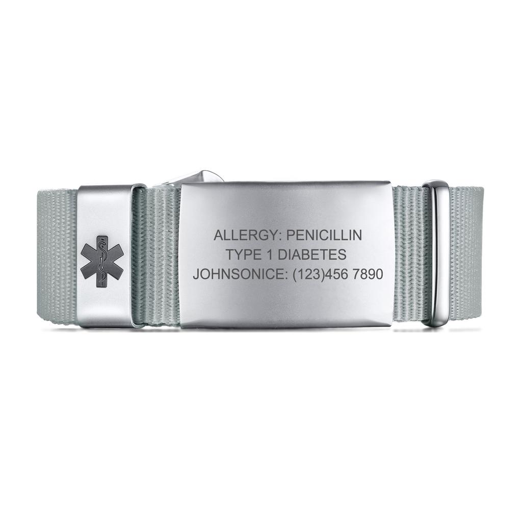 Braccialetto di emergenza, Braccialetto di allerta medica personalizzato, Braccialetto per allergie, Diabetico, Braccialetto identificativo medico Donna, ID medico per bambini