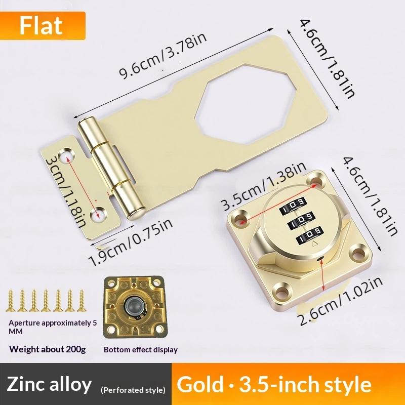 Cabinet Password Lock Drawer Lock 3-Digit Combination Password Lock Security Door Bolt Anti-theft Household Cabinet Hardware