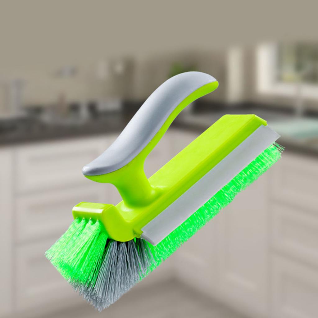 Corner Scrubber Brush V Shape  S Mirror Water Wiper Scrape and Brush for Shower Bathroom Tiles Kitchen Household