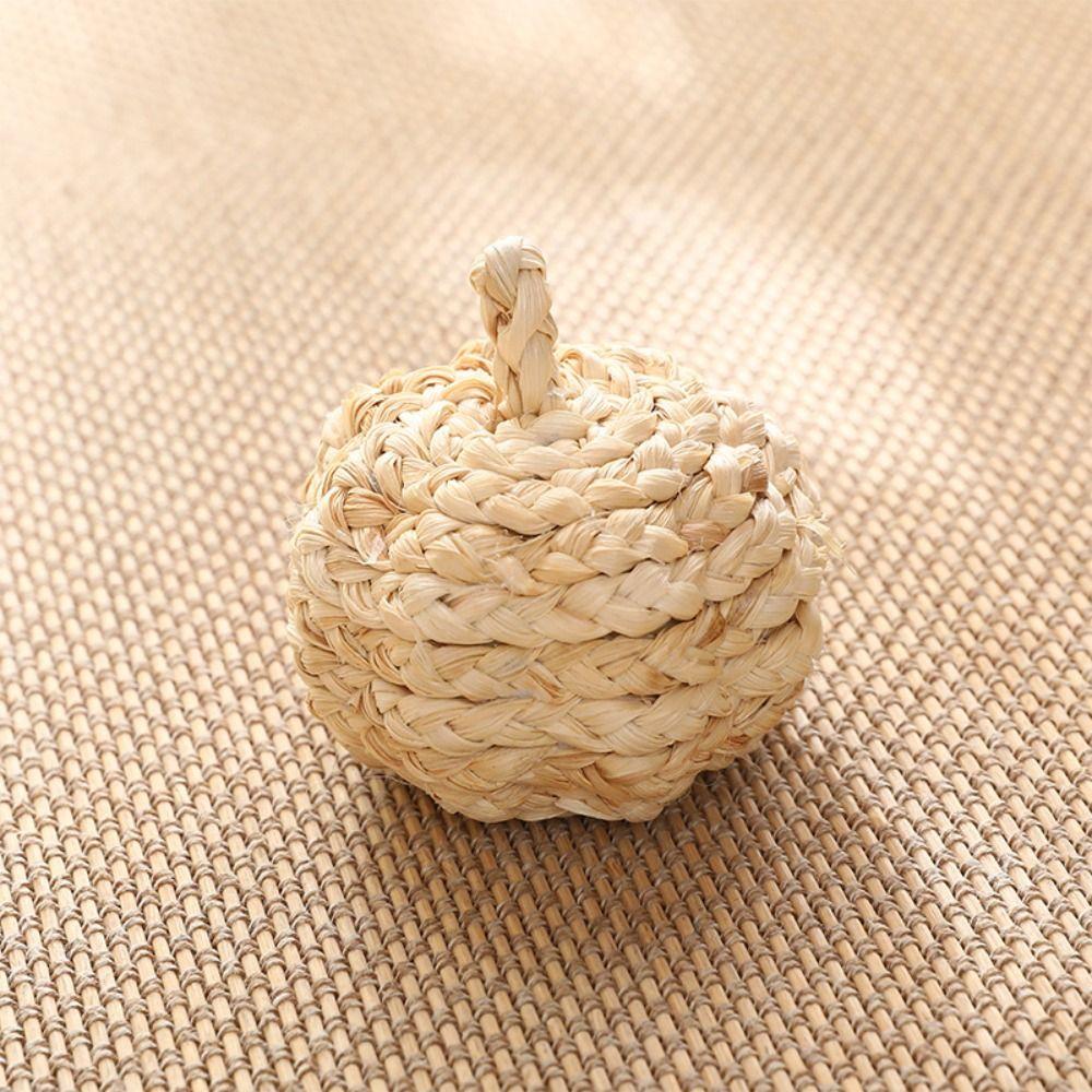 Handmade Christmas Tree Pendant Artificial Halloween Decoration Creative Straw Pumpkin Balls DIY