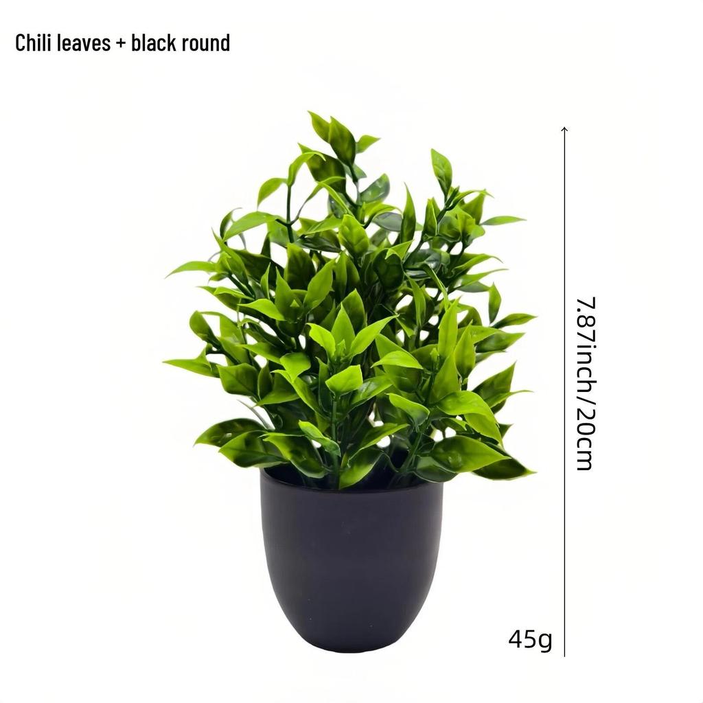 4-Piece Set of Artificial Green Plants: Indoor/Outdoor Decorative Plastic Potted Plants