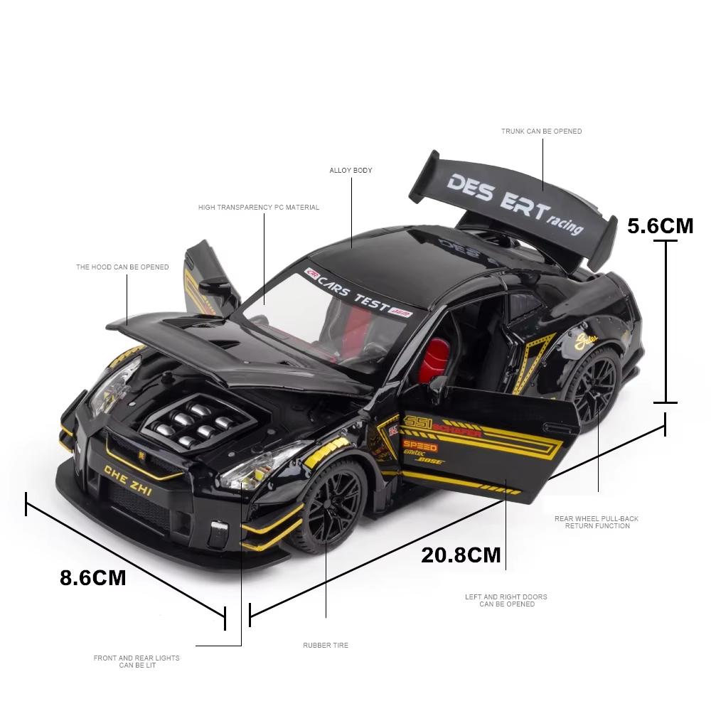 2024 1/24 Nissan Skyline GTR R34 JDM FDJ 35GT-RR Silvia S15 LBWK Racing Car Diecast Metal Rally Miniature Gift for Kid Boy Collection