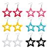 Minimalist Pendant Earring Sweet Cool Hollow Acrylic Star Charm Earrings Y2K Style Small Hoop Earrings Fashion Jewelry