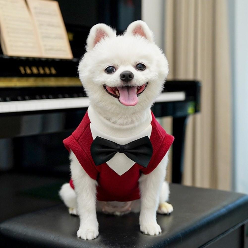 Şık Polar Köpek Smokin Kıyafetleri Sıcak Resmi Kıyafet Köpek Blazer Yelek Rahat Evcil Hayvan Resmi Giyim Evcil Hayvan Gösterisi