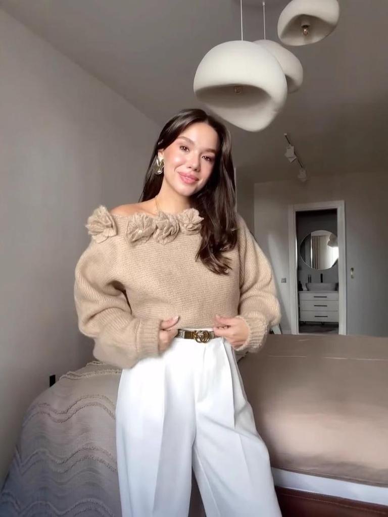 2024 Autumn/Winter European & American Women's High Neck Off-Shoulder Loose Knit Sweater