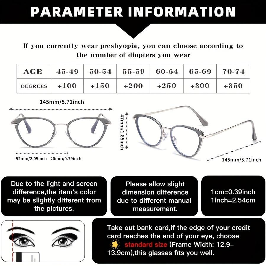 Cat-Eye Metal Frame Reading Glasses for Men & Women Office Eyewear Modern Eyewear Premium Eyewear Vision Aid