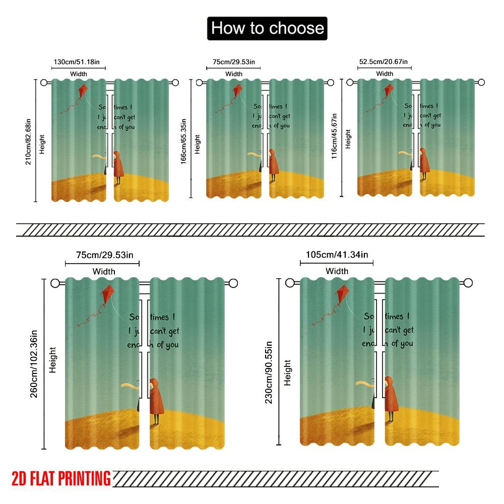 2 Stück 2D Flachdruck Vorhänge Manchmal kann ich einfach nicht genug von dir bekommen Stoff ohne Strom Saisonal Party & Feiertag