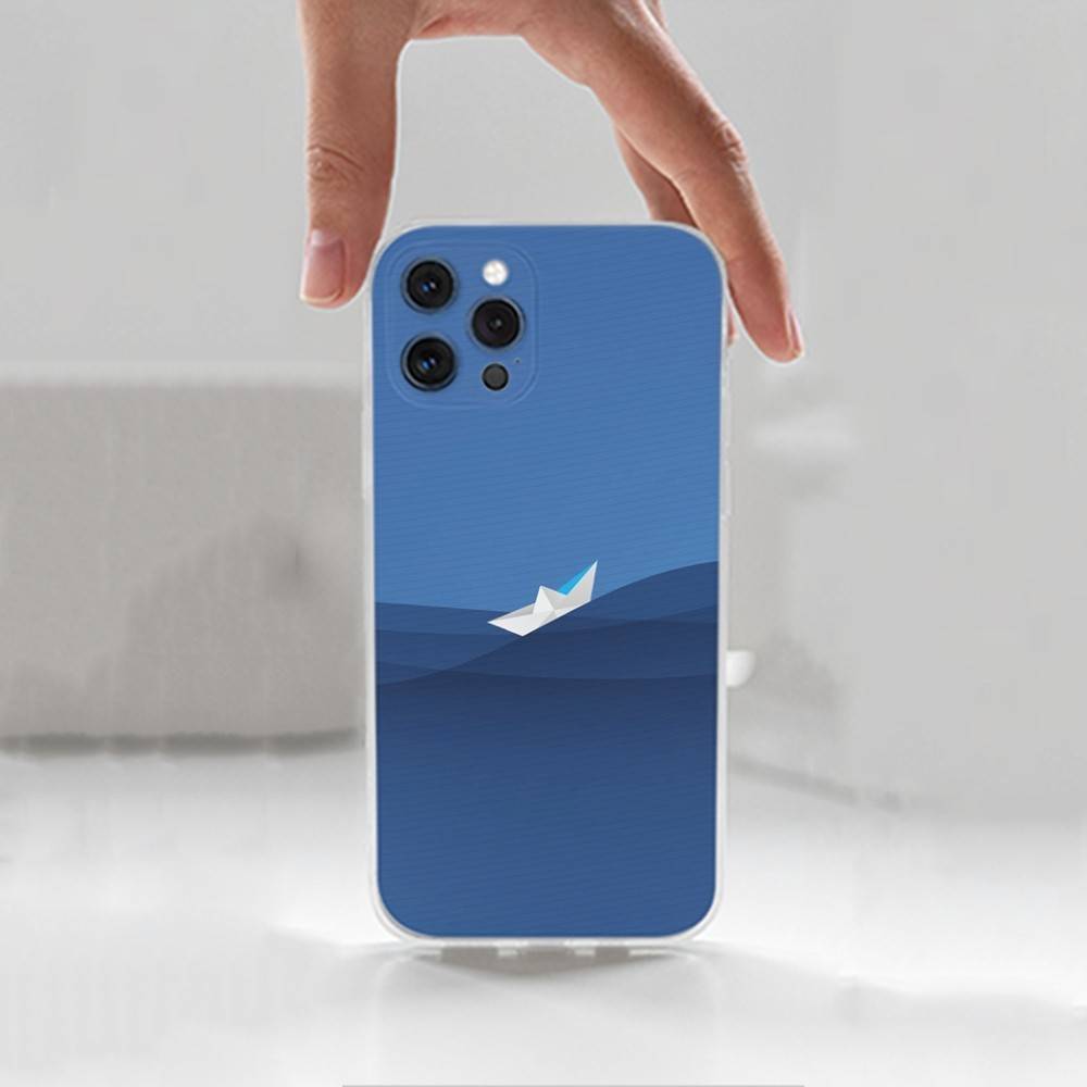 Sailing Boat Case For iPhone Max,14,16,X,13,XR,SE,12,15,Pro,17,Plus,11,XS,Mini Transparent Soft Cover