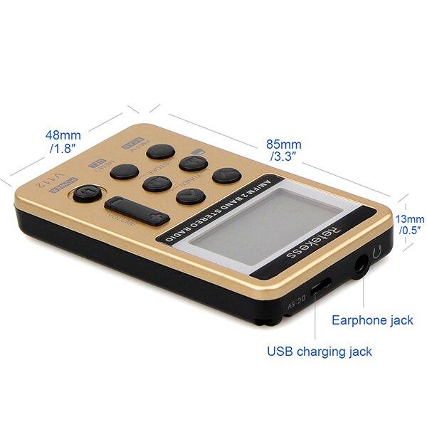 Mini Pocket Radio Receiver Portable Radios AM FM Rechargeble Sleep Time Earphone For Walkman Go Hiking