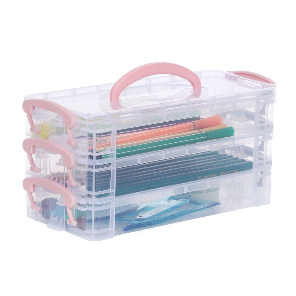 Multi Layer Portable Pencil Case Detachable Marker Pen Box Watercolor Pen Case  Business Card