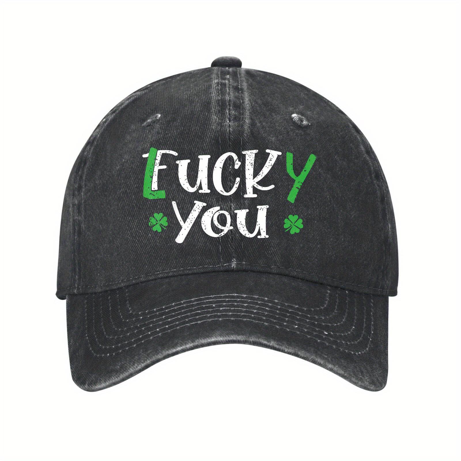

St Patricks Day Lucky You Graphic Baseball Cap Washed Polyester Distressed Dad Hat Casual Adult Headwear One Size