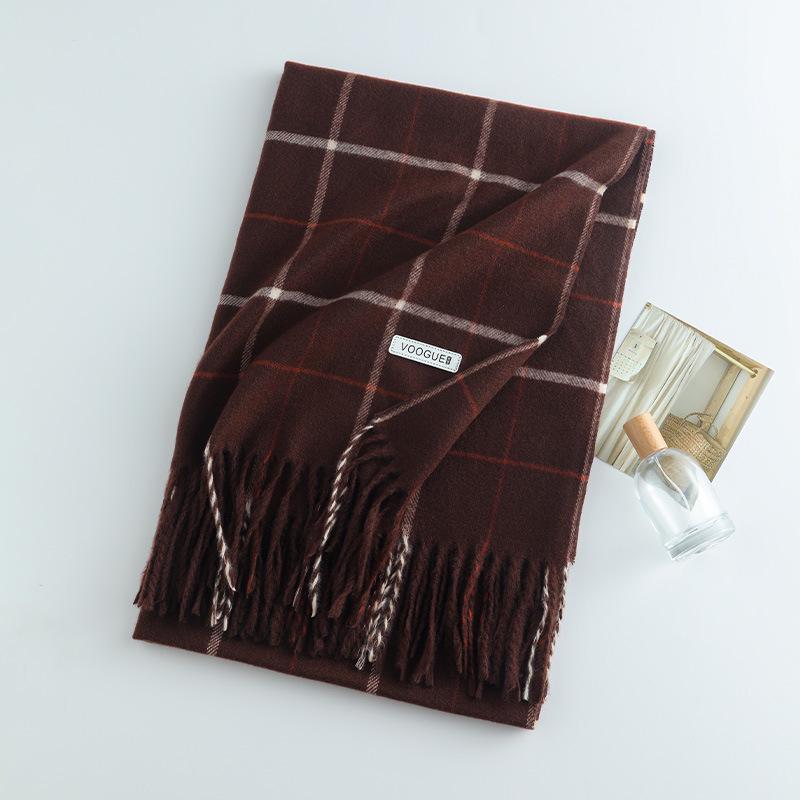 Damen High-End 2025 Karoschal: Imitation Kaschmir, Koreanischer Stil, Vielseitiger Herbst/Winter Warmer Nackenwärmer Schal.