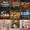 Christmas Static Cling Stickers Window Decals Santa Claus Scene Festive Window Decals Christmas Home Party Decor