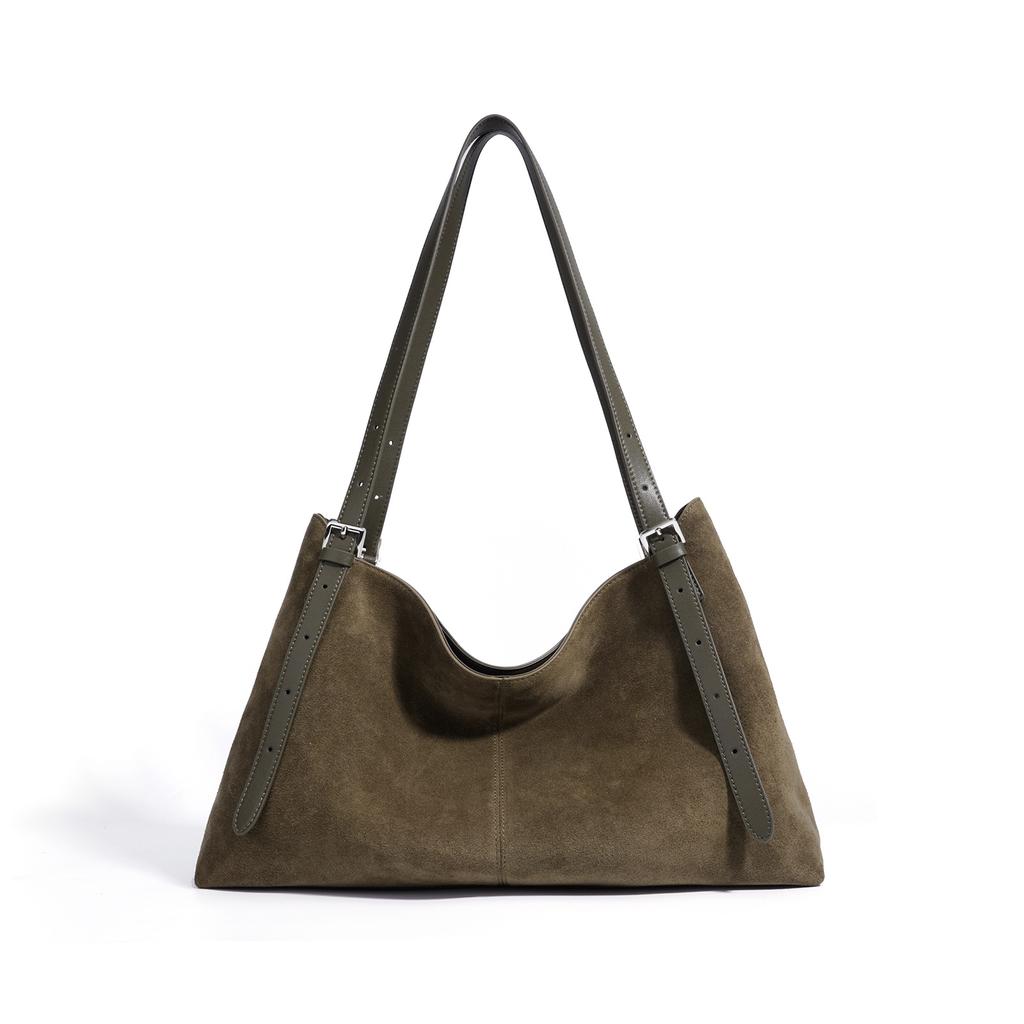 Fashiable Large Capacity Women's Leather Shoulder Bag High-End Feel Suede Autumn Winter Commuter Tote Handbag