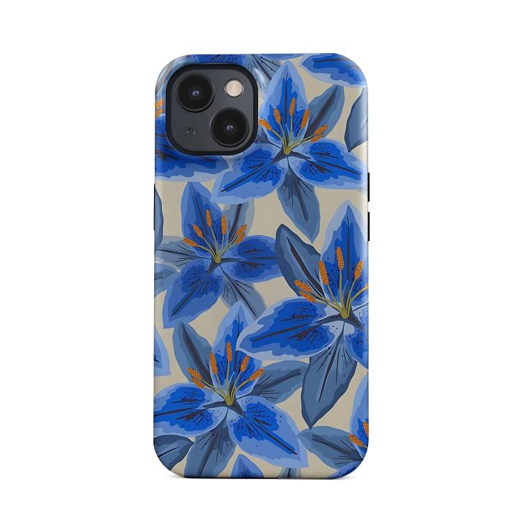 

Blue Lily Phone Case for iPhone 17 17e 16e 16 15 14 13 12 11 X XS XR XSMAX 7 8 Air Pro Max Plus Double-layer Back Cover iPhone 11