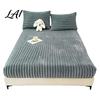 Plush Mattress Protector Velvet Fitted Sheet for Winter Warm Bottom Bed Deep Pocket with Pocket All-Around Elastic Fluffy Cover