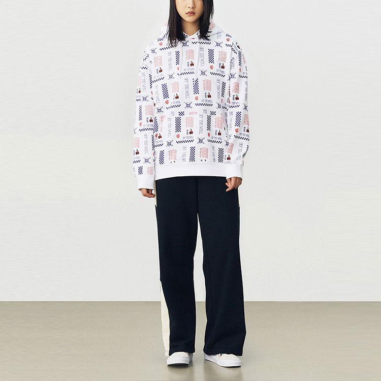 Vans All Over Print Hooded Long Sleeve Sweatshirt Men Sweatshirt White VN0A4UTVZH3