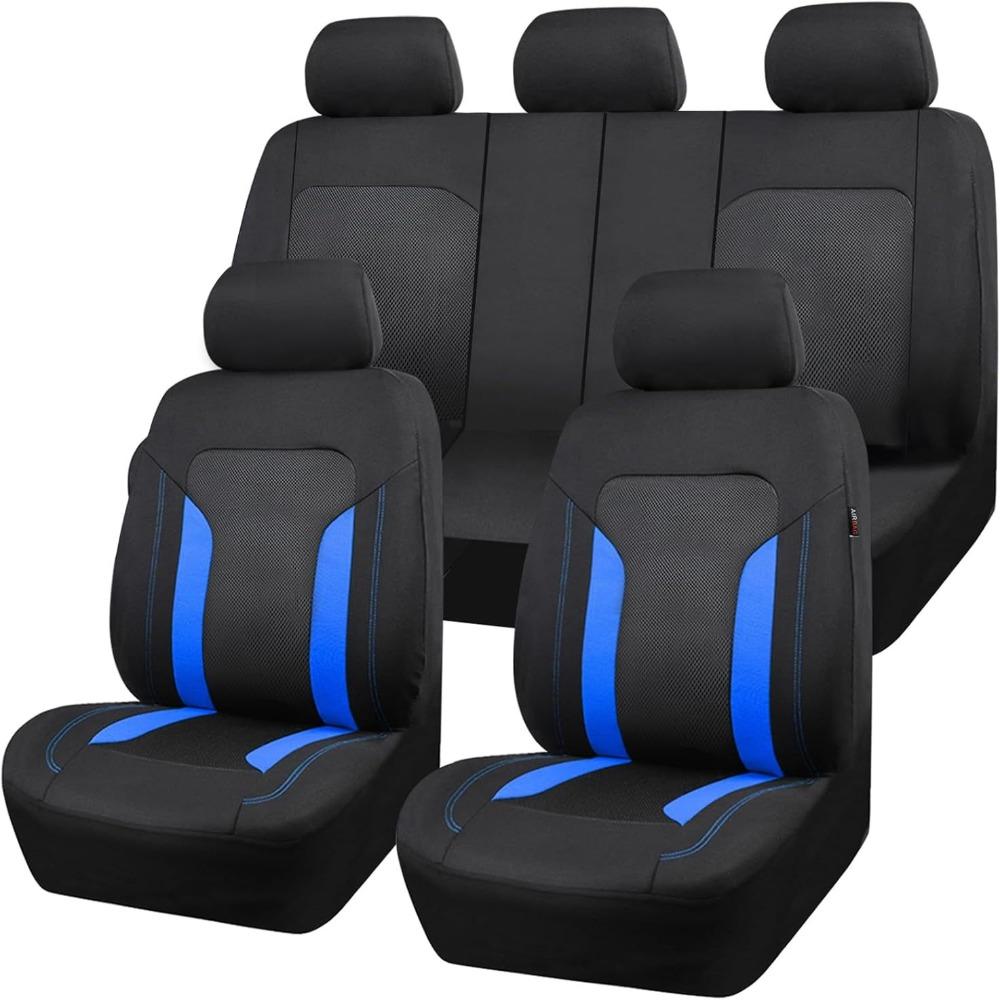 Universal Fit Car Seat Cover Set Gray Mesh 1/2 Seats Cover New Universal Car Seat Covers Sedans
