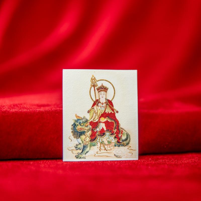 Taoist Buddhist Immortal Gold-Painted Thangka Canvas: Ksitigarbha, Lao Jun, Guanyin