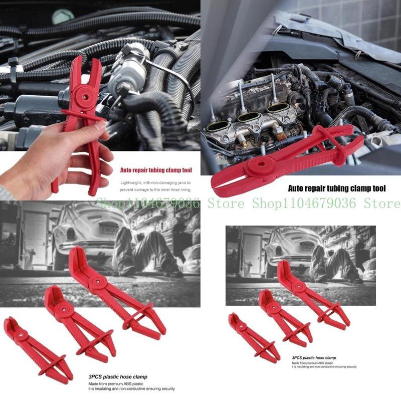 3Pcs Hose Clamp Tool Brake Water Line Cut Off Clamp Car Water Pipe Fix Tools Hose Pinch Off Pliers Hose Clamp Plier