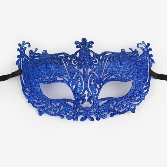 Masquerade Half Face Mask for Women Hollow Carving Glitter Party Mask Lightweight Comfortable Elastic Strap Halloween Costume Accessory