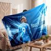 Erling Haaland Personalized Fleece Blanket With Football Logo, Custom Name Text Soft Warm Home Throw Blanket