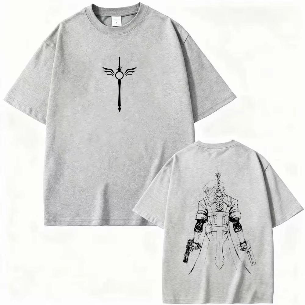 Unisex Dante Print T-Shirt from Devil May Cry, Summer Apparel, Loose Gothic Casual Outfit, Soft Cotton Tee for Men