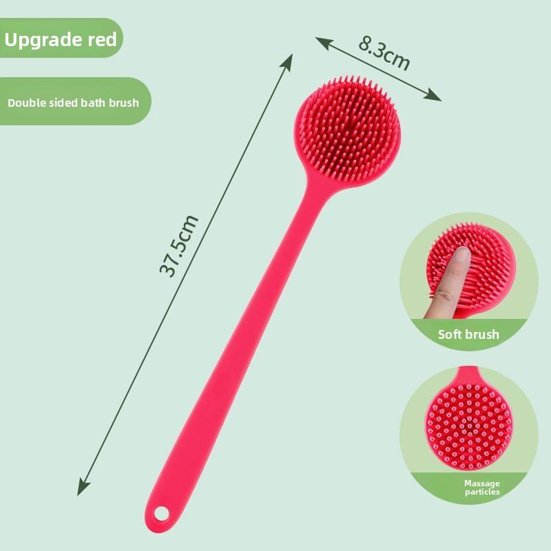 Silicone Long Handle Double-Sided Bath Brush for Exfoliation and Massage