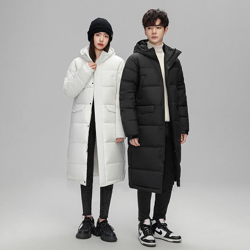 Unisex Dlouhá zimní péřová bunda nad kolena: Trendy, Silné a Perfektní pro Páry