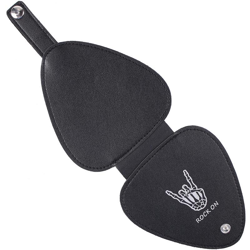 Large Capacity Black PU Leather Guitar Pick Storage Bag