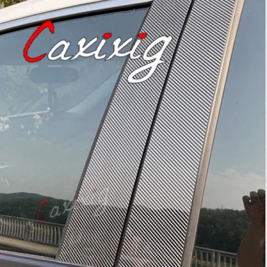 6Pcs Car Door Window Pillar Posts Trim Cover for VW Mk5 Jetta Sedan 2006 2007 2008 2009 2010 Sticker Glossy Black Exterior Part