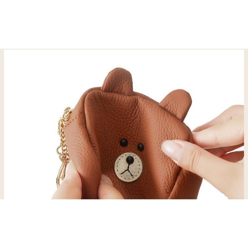 Cute coin change bag female mini cartoon small wallet earphone storage bag bear large capacity