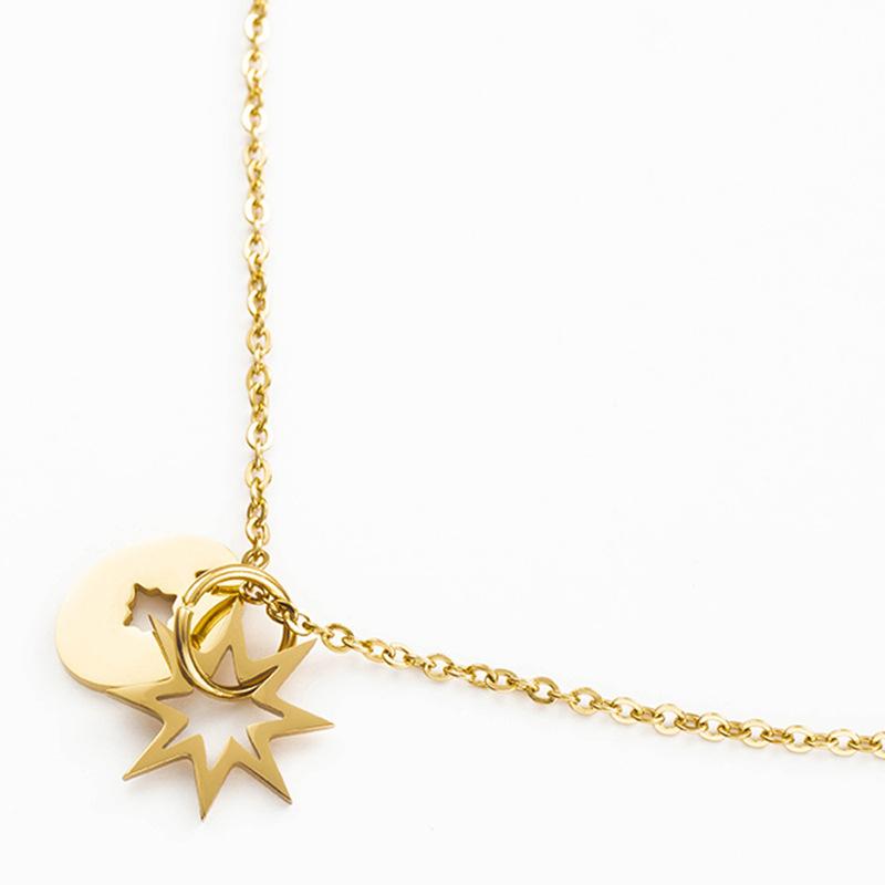 Combination Mangxing Titanium Steel Necklace Women'S Gold Versatile Pendant Chain Ornament Exquisite Simple Fashion Stainless Steel Clavicle Chain
