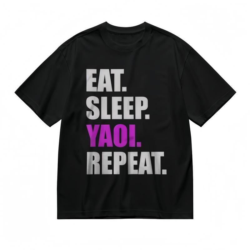 

Women s Comfy Breathable Classic T-Shirt EAT SLEEP YAOI REPEAT Graphic Tee S