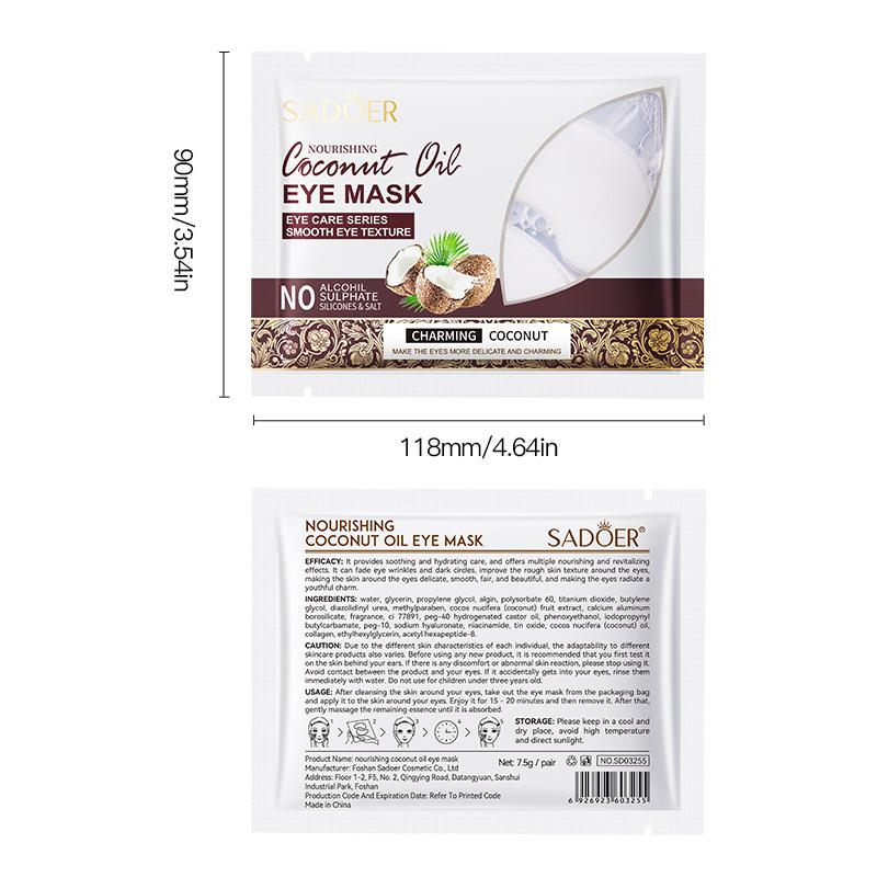 3pcs Skin Rejuvenation Coconut Oil Eye Mask 7.5g Hydrating Moisturizing Eye Moisturizing Eye Mask Skin Care Products