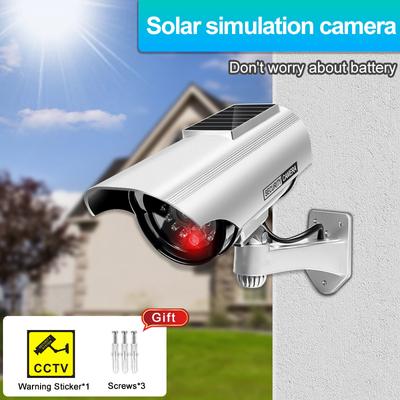 Solární Vodotěsná Venkovní Simulační Falešná CCTV Kamera s Blikajícím Světlem