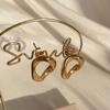 Minimalist Nice Twist Ring Earrings Wind Stud Earrings Gold Plated Stainless Steel Earrings Do Not Fade