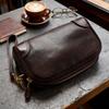 IJUN Vintage Mini Shoulder Bag for Women - Handmade Vegetable-Tanned Leather Crossbody BagClutch Bag, Small (Chocolate)