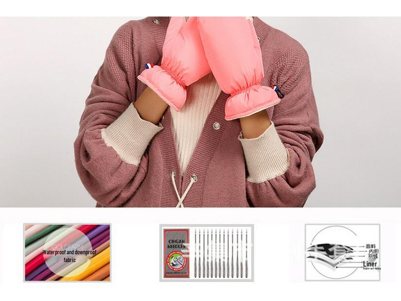 Wiatroszczelne Zimowe Rękawice Rowerowe Męskie i Damskie - Grube, Ciepłe Rękawice Łapawice Bawełniane