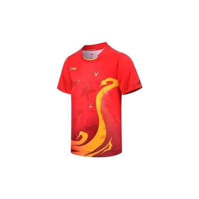 Li Ning Starry Voyage National Table Tennis Team Competition Shirt Creative West Lake Elements Quick-Dry Cool Competition Regular T-Shirt AAYS253-1