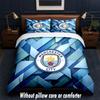 Manchester City Design Sengetøy Sengetøysett 1 Dynetrekk + 2 Putevar Mykt Pustende Husholdnings Sengetøy