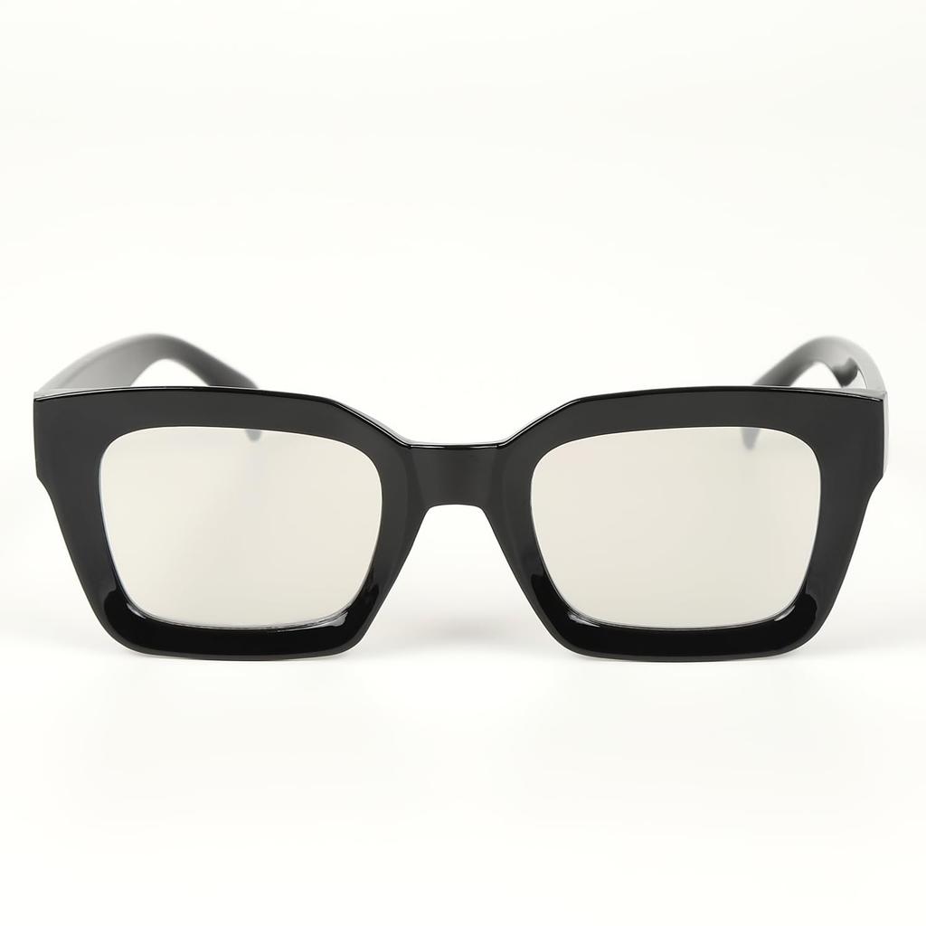 Classic Television Cut Frame Sunglasses with Colored or Clear UV400 for Men and with Case Silver [What Say] Lenses, Protection, Women, (Clear