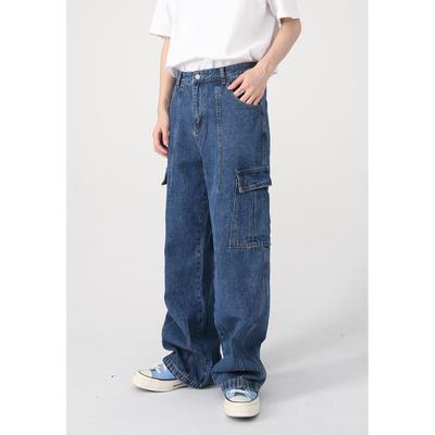 Herren Four Seasons Neue koreanische Version Retro Lose lässige Arbeitsjeans Herrenhosen