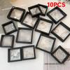 10 Stück PE-Folie Schmuck Aufbewahrungsbox 3D Verpackung Fall Freistehender schwimmender Rahmen Membran Ring Ohrringe Halskette Displayhalter