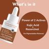 Dermistry 2% Kojic Acid Glowing Skin Face Serum with Gotukola Resorcinol for Pigmentation Dark Spots Uneven Skin Tone D De Tan Removal & Lightening