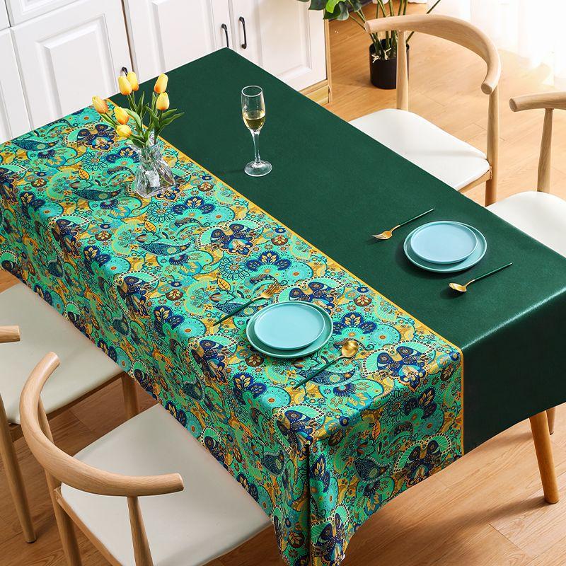 Nordic Ethnic Style PVC Tablecloth Waterproof, Oil Resistant, and Scald Resistant Rectangular Bohemian Tablecloth