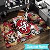 Custom Name Rug Vintage 49ers Football Area Rug Suitable for Indoor And Outdoor,Carpets for Homes, Offices,Living Rooms,Home Decor,Christmas Gift
