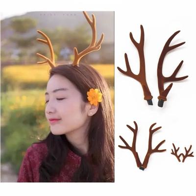 Handmade Brown Simulation Deer Antlers Christmas Decor DIY Cosplay Headband Deer Antlers Simulation Antlers Accessories