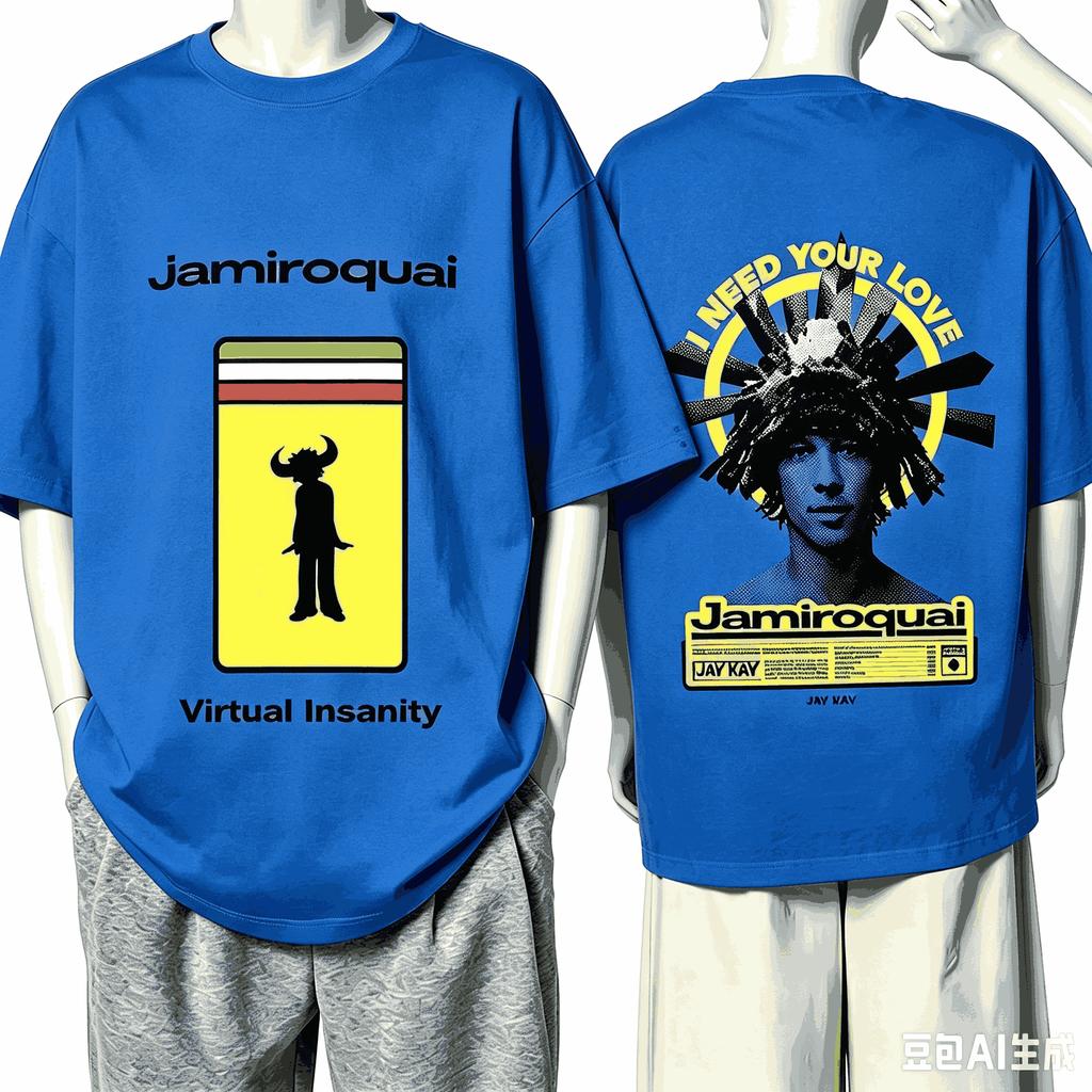 Jamiroquai Maglietta Regalo per Fan Unisex Unisex Harajuku Oversize Unisex Manica Corta Streetwear Alta Qualità Coppie Traspirante Morbida